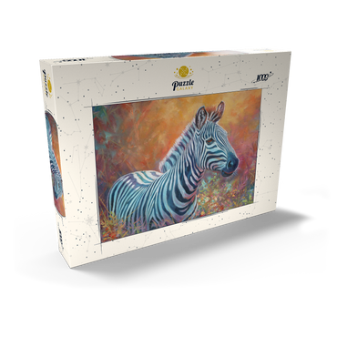 Darstellung des Puzzle Motivs Vibrant Zebra Portrait in Abstract Art 1000 Puzzle Schachtel Ansicht2