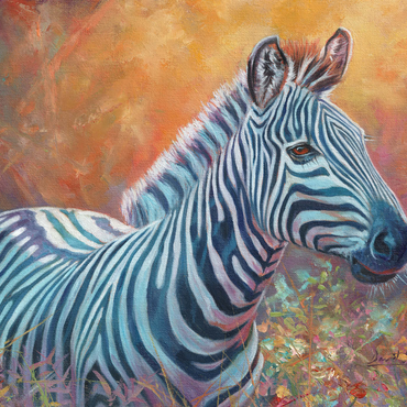 Darstellung des Puzzle Motivs Vibrant Zebra Portrait in Abstract Art 1000 Puzzle 3D Modell
