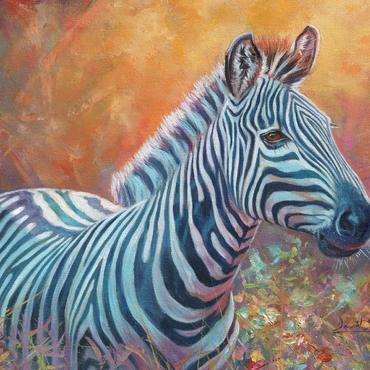 Darstellung des Puzzle Motivs Vibrant Zebra Portrait in Abstract Art 100 Puzzle 3D Modell