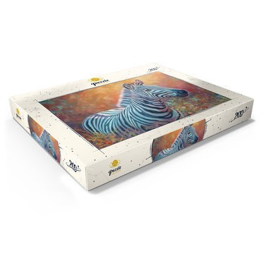 Darstellung des Puzzle Motivs Vibrant Zebra Portrait in Abstract Art 200 Puzzle Schachtel Ansicht1