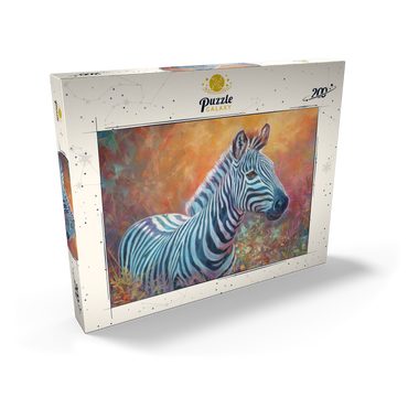 Darstellung des Puzzle Motivs Vibrant Zebra Portrait in Abstract Art 200 Puzzle Schachtel Ansicht2