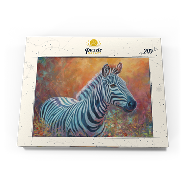 Darstellung des Puzzle Motivs Vibrant Zebra Portrait in Abstract Art 200 Puzzle Schachtel Ansicht3