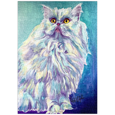 Darstellung des Puzzle Motivs puzzleplate Colorful Persian Cat with Golden Eyes 1000 Puzzle