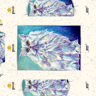Darstellung des Puzzle Motivs Colorful Persian Cat with Golden Eyes 1000 Puzzle Schachtel 3D Modell