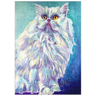 Darstellung des Puzzle Motivs puzzleplate Colorful Persian Cat with Golden Eyes 500 Puzzle
