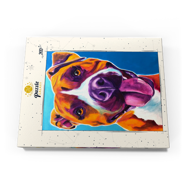 Darstellung des Puzzle Motivs Colorful Portrait of Smiling Pit Bull 200 Puzzle Schachtel Ansicht3