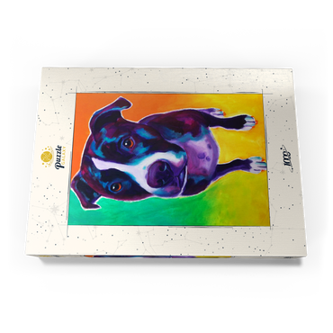 Darstellung des Puzzle Motivs Vibrant Pit Bull with Expressive Eyes 1000 Puzzle Schachtel Ansicht3