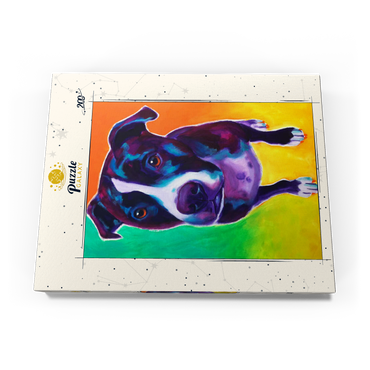 Darstellung des Puzzle Motivs Vibrant Pit Bull with Expressive Eyes 200 Puzzle Schachtel Ansicht3