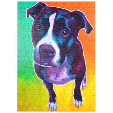 Darstellung des Puzzle Motivs puzzleplate Vibrant Pit Bull with Expressive Eyes 200 Puzzle