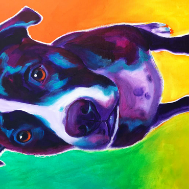 Darstellung des Puzzle Motivs Vibrant Pit Bull with Expressive Eyes 200 Puzzle 3D Modell