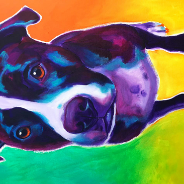 Darstellung des Puzzle Motivs Vibrant Pit Bull with Expressive Eyes 500 Puzzle 3D Modell