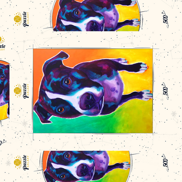 Darstellung des Puzzle Motivs Vibrant Pit Bull with Expressive Eyes 500 Puzzle Schachtel 3D Modell