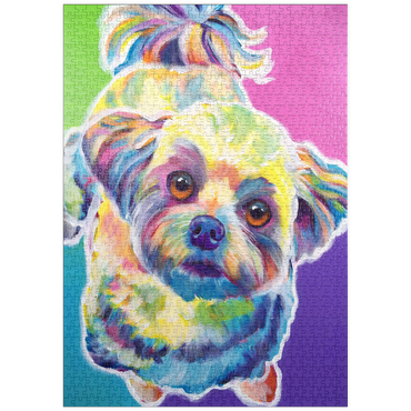Darstellung des Puzzle Motivs puzzleplate Colorful Shih Tzu with Playful Expression 1000 Puzzle