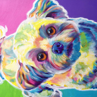 Darstellung des Puzzle Motivs Colorful Shih Tzu with Playful Expression 1000 Puzzle 3D Modell