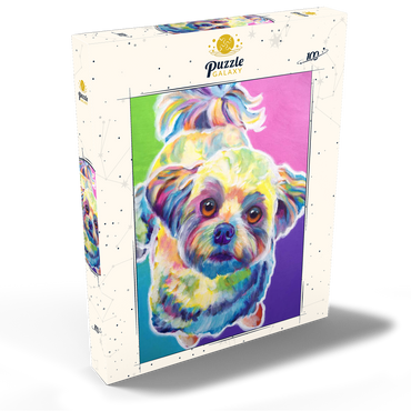 Darstellung des Puzzle Motivs Colorful Shih Tzu with Playful Expression 100 Puzzle Schachtel Ansicht2