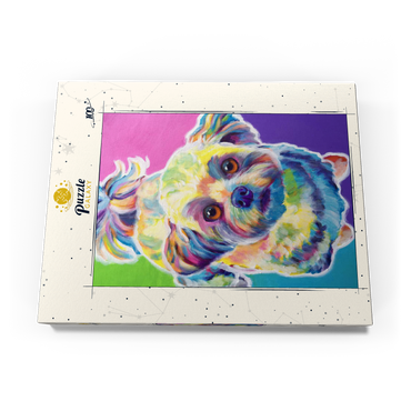 Darstellung des Puzzle Motivs Colorful Shih Tzu with Playful Expression 100 Puzzle Schachtel Ansicht3