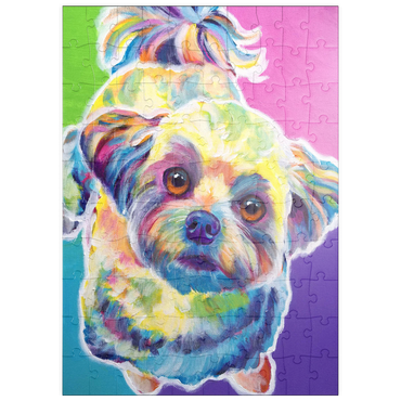 Darstellung des Puzzle Motivs puzzleplate Colorful Shih Tzu with Playful Expression 100 Puzzle