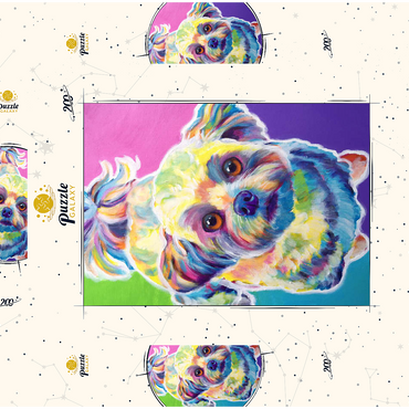 Darstellung des Puzzle Motivs Colorful Shih Tzu with Playful Expression 200 Puzzle Schachtel 3D Modell