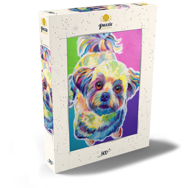 Darstellung des Puzzle Motivs Colorful Shih Tzu with Playful Expression 500 Puzzle Schachtel Ansicht2