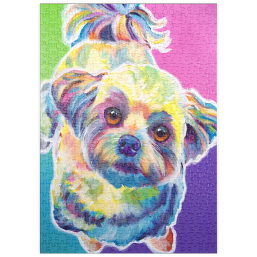 Darstellung des Puzzle Motivs puzzleplate Colorful Shih Tzu with Playful Expression 500 Puzzle