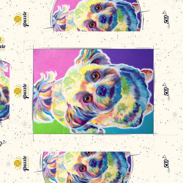 Darstellung des Puzzle Motivs Colorful Shih Tzu with Playful Expression 500 Puzzle Schachtel 3D Modell