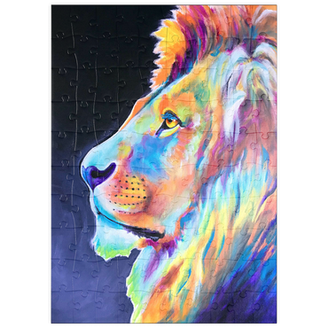 Darstellung des Puzzle Motivs puzzleplate Vibrant Abstract Lion Portrait in Bold Colors 100 Puzzle