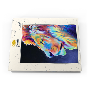 Darstellung des Puzzle Motivs Vibrant Abstract Lion Portrait in Bold Colors 200 Puzzle Schachtel Ansicht3