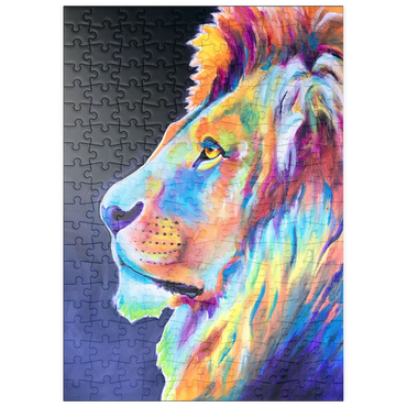Darstellung des Puzzle Motivs puzzleplate Vibrant Abstract Lion Portrait in Bold Colors 200 Puzzle