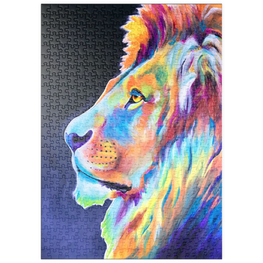 Darstellung des Puzzle Motivs puzzleplate Vibrant Abstract Lion Portrait in Bold Colors 500 Puzzle