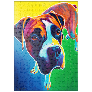 Darstellung des Puzzle Motivs puzzleplate Colorful Boxer Dog Portrait in Bold Pop Art Style 200 Puzzle