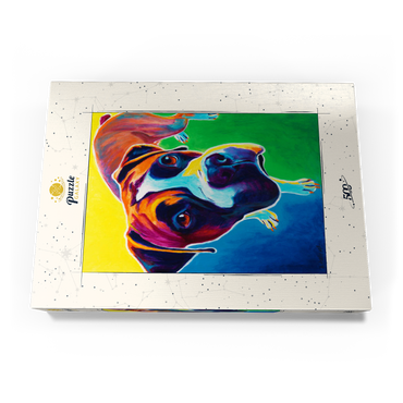 Darstellung des Puzzle Motivs Colorful Boxer Dog Portrait in Bold Pop Art Style 500 Puzzle Schachtel Ansicht3