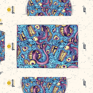 Darstellung des Puzzle Motivs Surreal Monster Faces with Tentacles 1000 Puzzle Schachtel 3D Modell