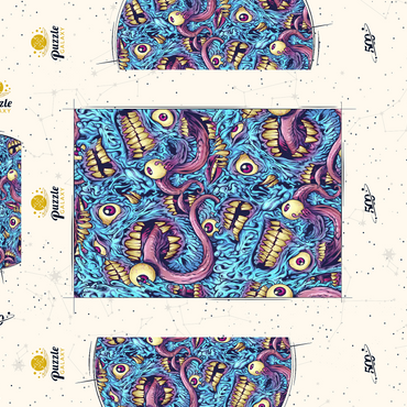 Darstellung des Puzzle Motivs Surreal Monster Faces with Tentacles 500 Puzzle Schachtel 3D Modell