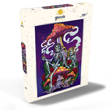 Darstellung des Puzzle Motivs Psychedelic Skeletons with Mushrooms and Roses 200 Puzzle Schachtel Ansicht2
