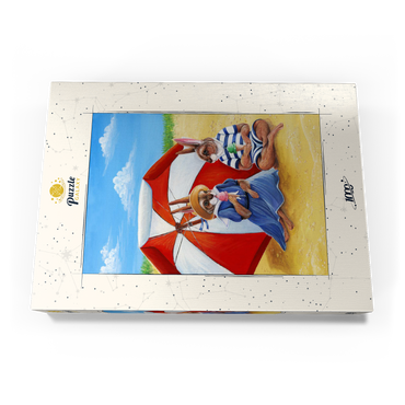 Darstellung des Puzzle Motivs Beach Bunnies – Vintage-Inspired Animal Illustration 1000 Puzzle Schachtel Ansicht3