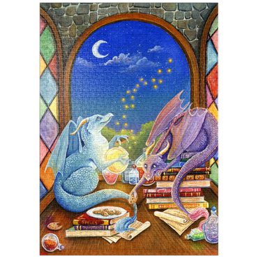 Darstellung des Puzzle Motivs puzzleplate Magical Dragon Study 1000 Puzzle