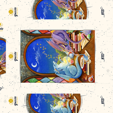 Darstellung des Puzzle Motivs Magical Dragon Study 1000 Puzzle Schachtel 3D Modell