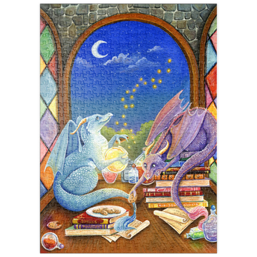 Darstellung des Puzzle Motivs puzzleplate Magical Dragon Study 500 Puzzle