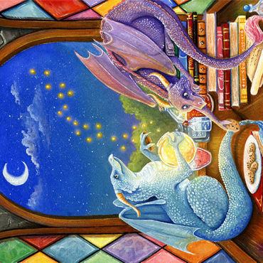 Darstellung des Puzzle Motivs Magical Dragon Study 500 Puzzle 3D Modell