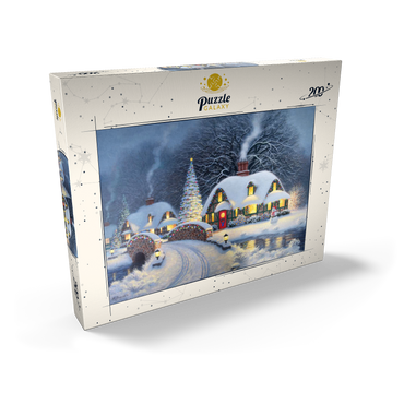 Darstellung des Puzzle Motivs Snowy Christmas Village with Lit Cottages 200 Puzzle Schachtel Ansicht2