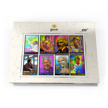 Darstellung des Puzzle Motivs Colorful Portraits of Influential Black Leaders 1000 Puzzle Schachtel Ansicht3