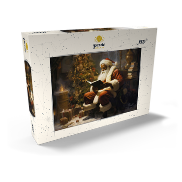 Darstellung des Puzzle Motivs Santa Reading by Christmas Tree 1000 Puzzle Schachtel Ansicht2