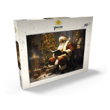 Darstellung des Puzzle Motivs Santa Reading by Christmas Tree 100 Puzzle Schachtel Ansicht2