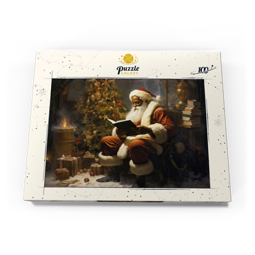 Darstellung des Puzzle Motivs Santa Reading by Christmas Tree 100 Puzzle Schachtel Ansicht3