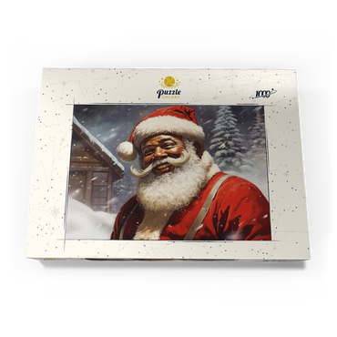 Darstellung des Puzzle Motivs Jolly Santa Claus in Winter Wonderland 1000 Puzzle Schachtel Ansicht3