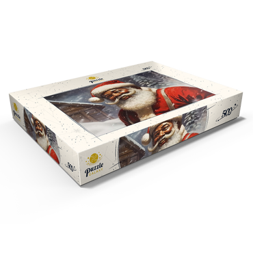 Darstellung des Puzzle Motivs Jolly Santa Claus in Winter Wonderland 500 Puzzle Schachtel Ansicht1
