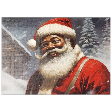 Darstellung des Puzzle Motivs puzzleplate Jolly Santa Claus in Winter Wonderland 500 Puzzle