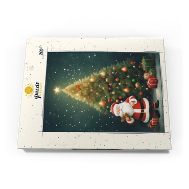 Darstellung des Puzzle Motivs Santa with Christmas Tree and Gifts 200 Puzzle Schachtel Ansicht3