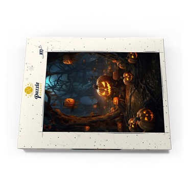 Darstellung des Puzzle Motivs Enchanted Pumpkin Forest at Night 100 Puzzle Schachtel Ansicht3