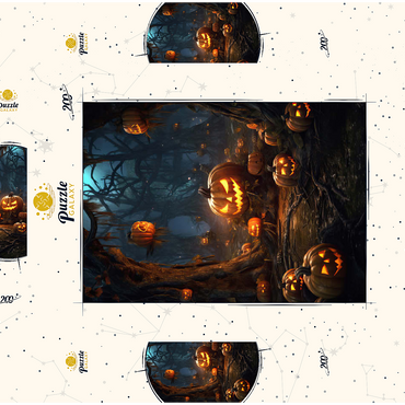 Darstellung des Puzzle Motivs Enchanted Pumpkin Forest at Night 200 Puzzle Schachtel 3D Modell